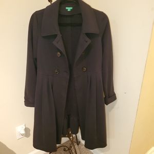 Benetton vintage navy blue peplum coat